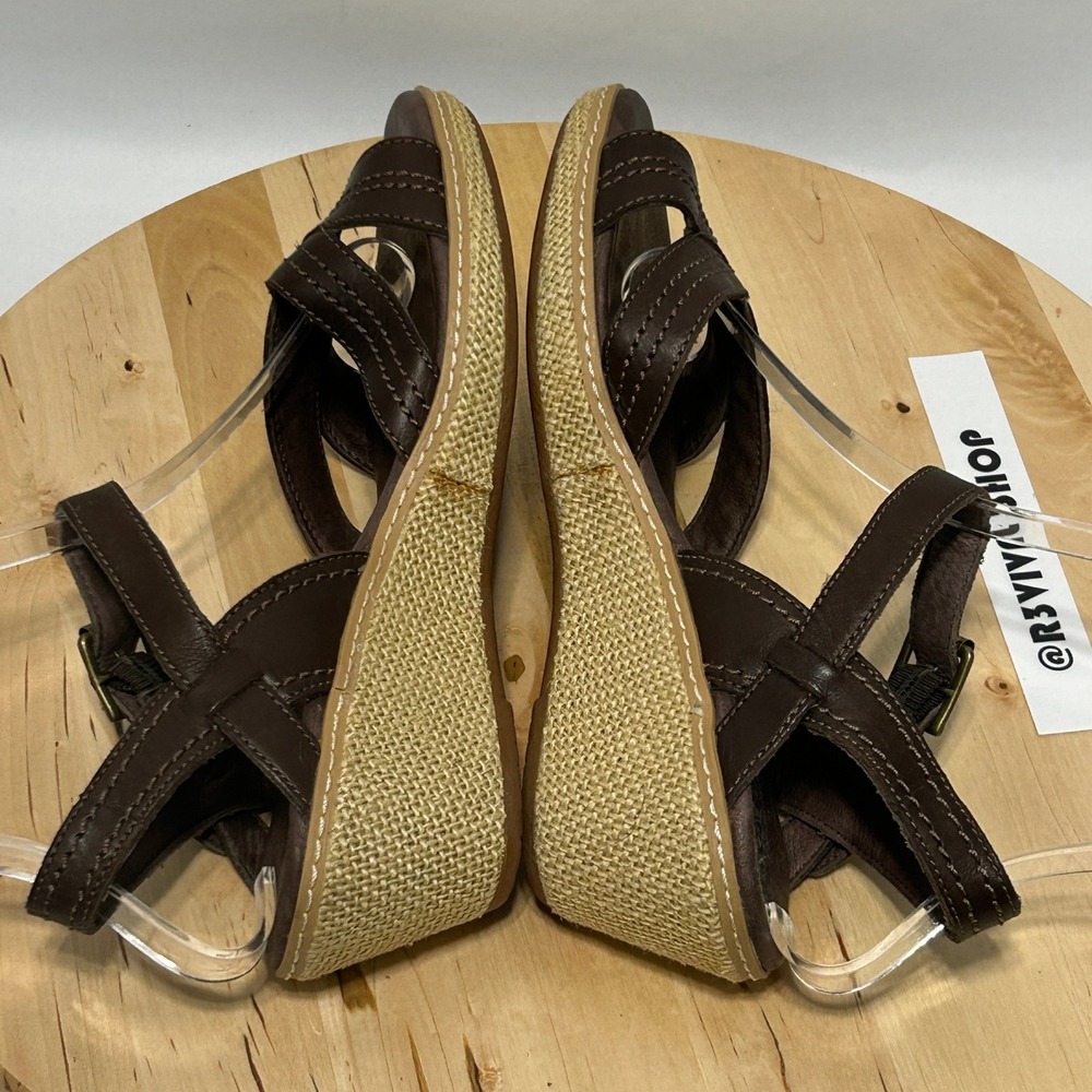 Timberland EarthKeepers Womens Brown Leather Open Toe Wedge Sandal - Size 7 & 38 - Picture 8 of 11